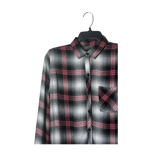 1498. RAILS HUNTER LONG SLEEVE BUTTON UP TOP SIZE XSMALL PINK/BROWN/WHITE - Picture 5 of 11